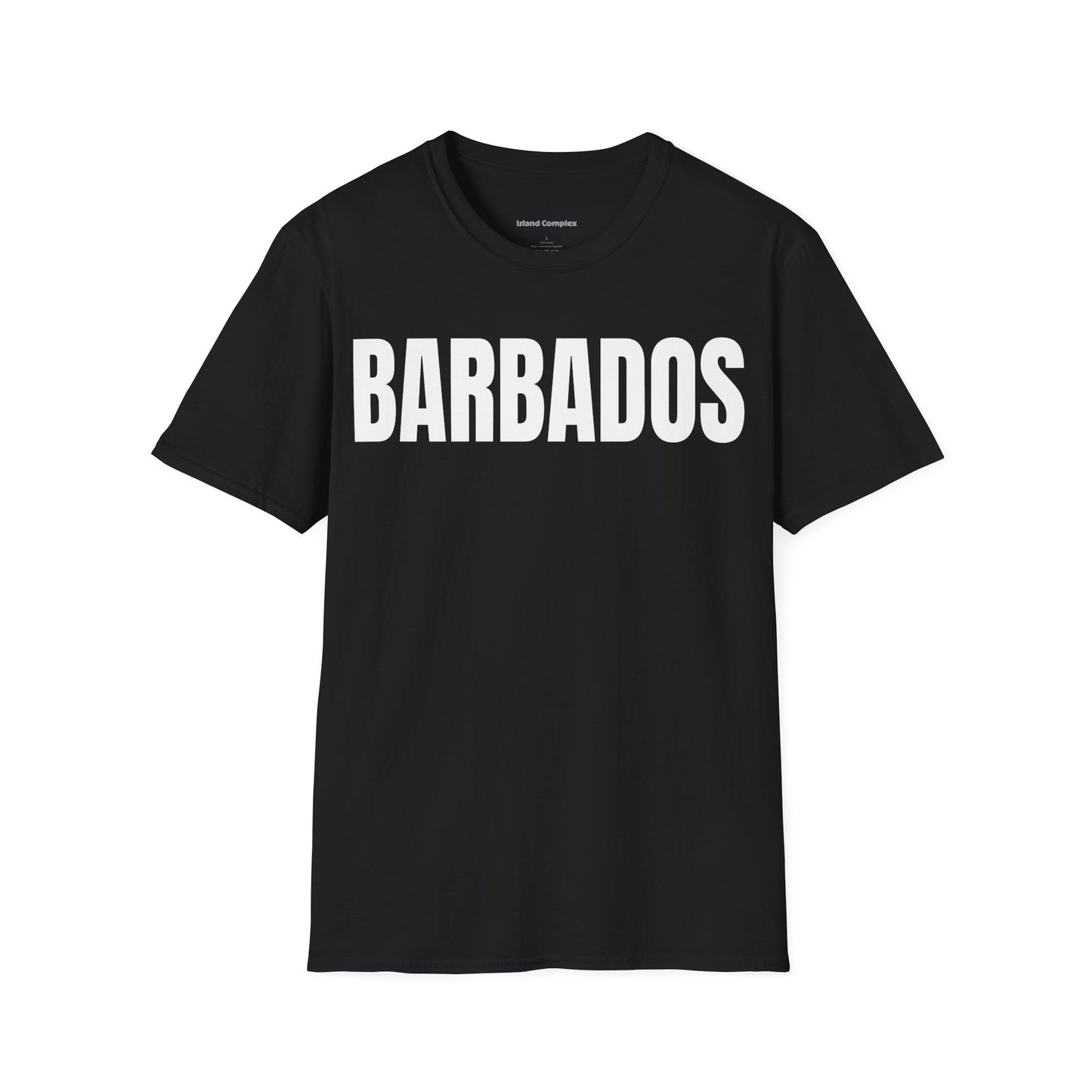 Barbados WHITE TEXT Unisex T-Shirt