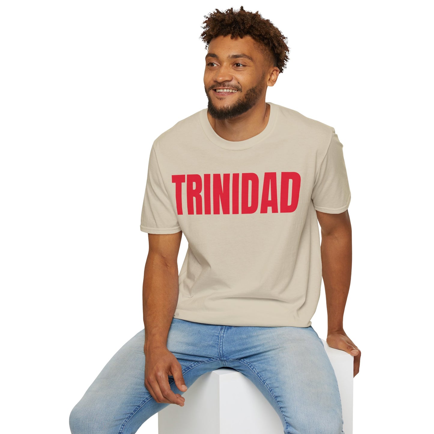 Trinidad RED TEXT Unisex Softstyle T-Shirt