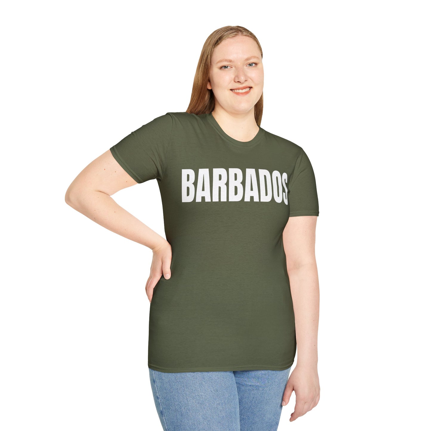 Barbados WHITE TEXT Unisex T-Shirt