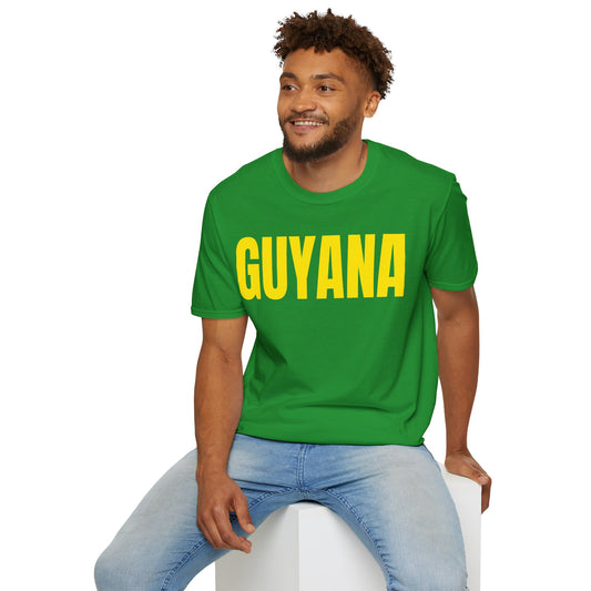 Guyana YELLOW TEXT Unisex T-Shirt