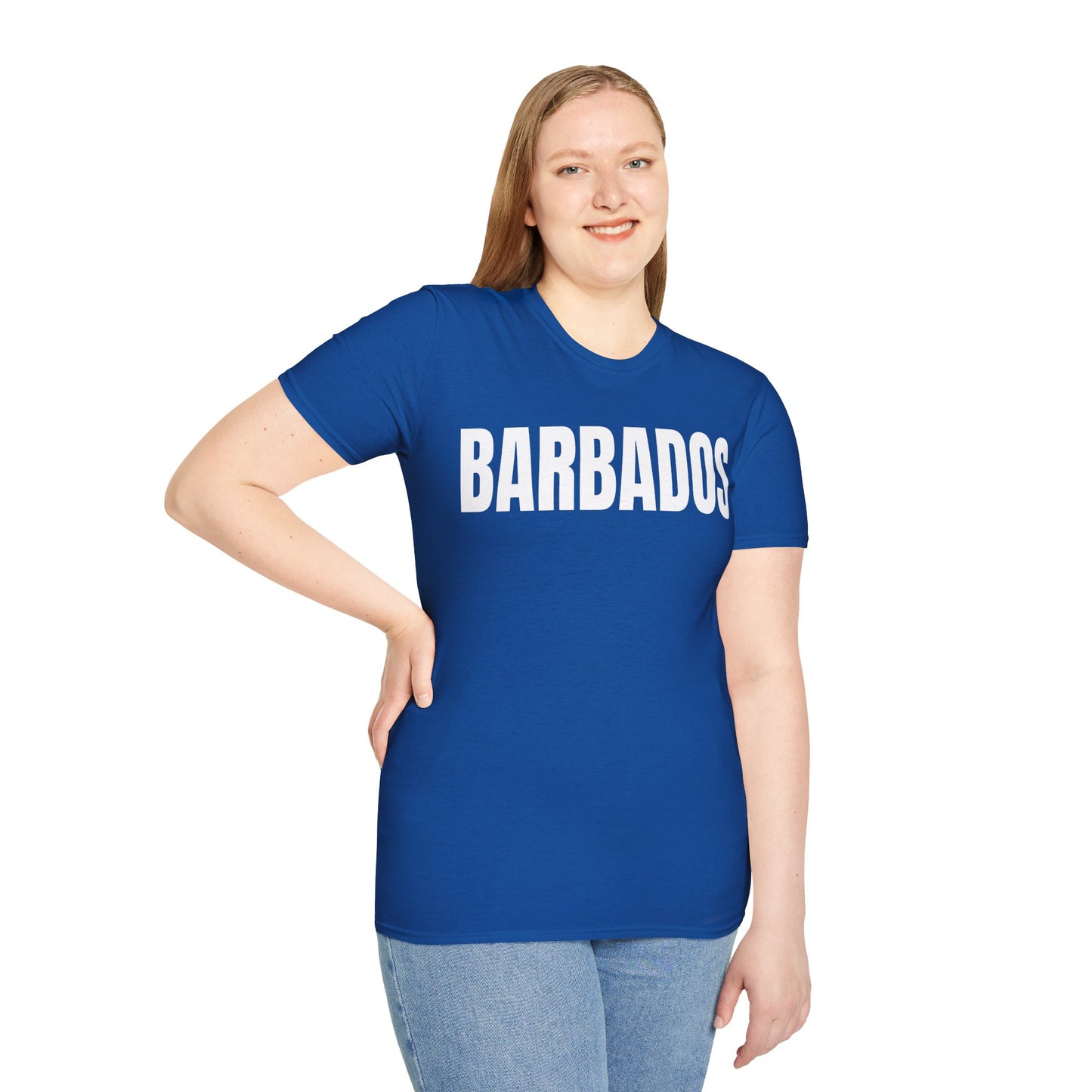 Barbados WHITE TEXT Unisex T-Shirt