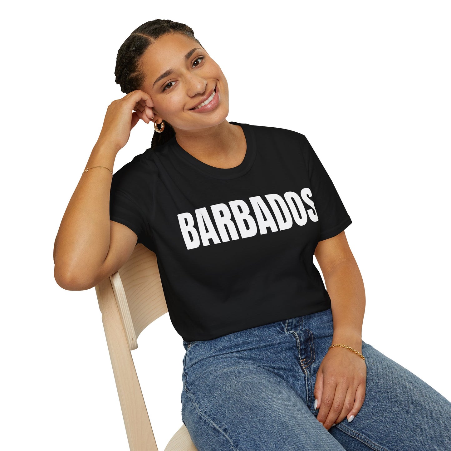 Barbados WHITE TEXT Unisex T-Shirt