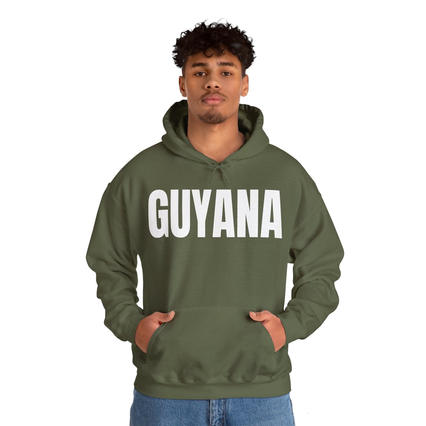 Guyana GREEN TEXT Unisex Heavy Blend™ Hooded Sweatshirt