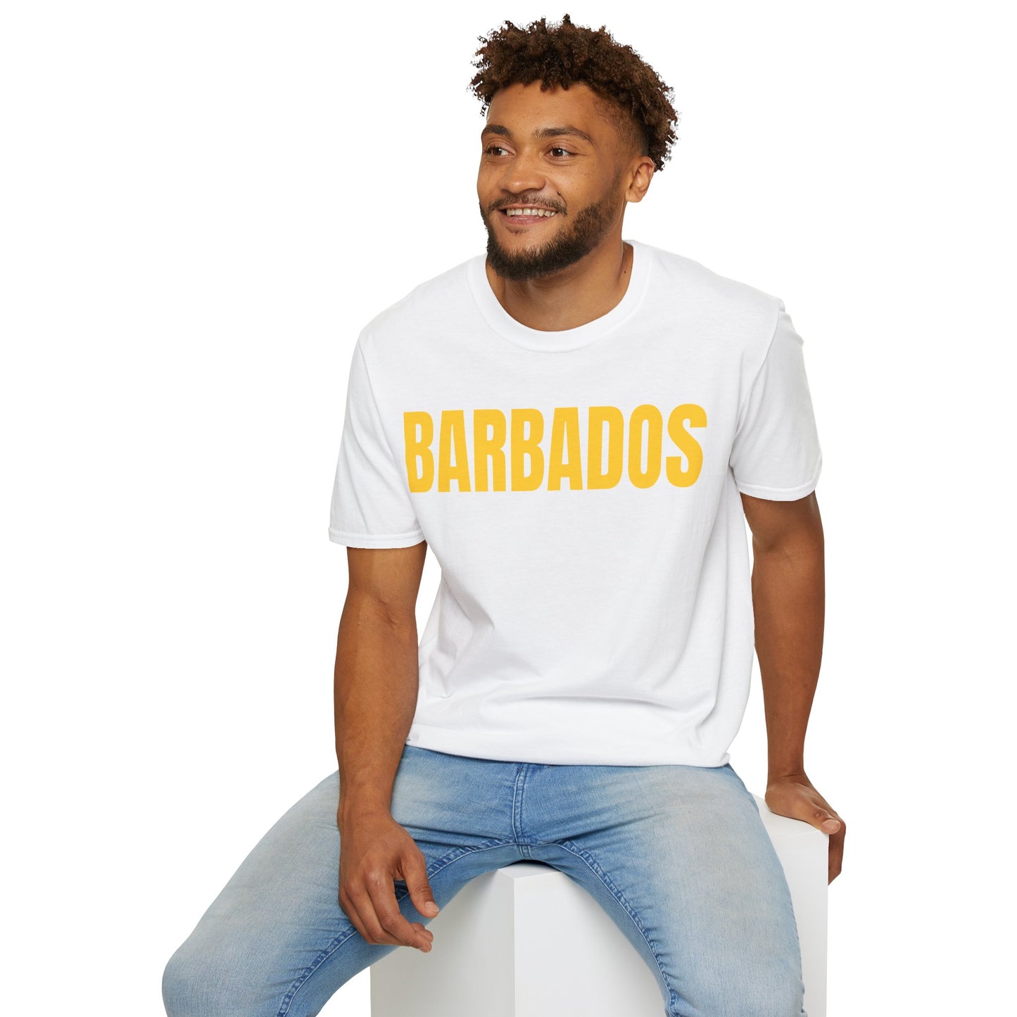 Barbados YELLOW TEXT Unisex T-Shirt