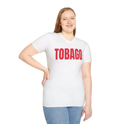 Tobago RED TEXT Unisex Softstyle T-Shirt