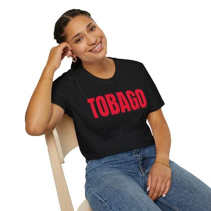 Tobago RED TEXT Unisex Softstyle T-Shirt