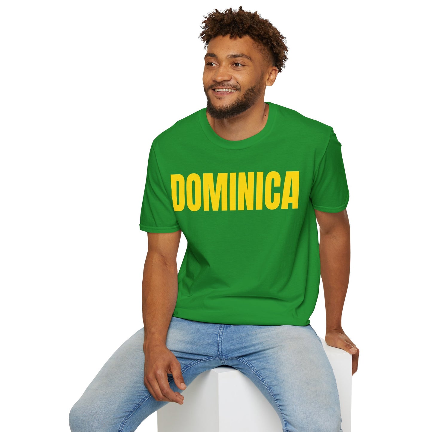 Dominica YELLOW TEXT Unisex T-Shirt