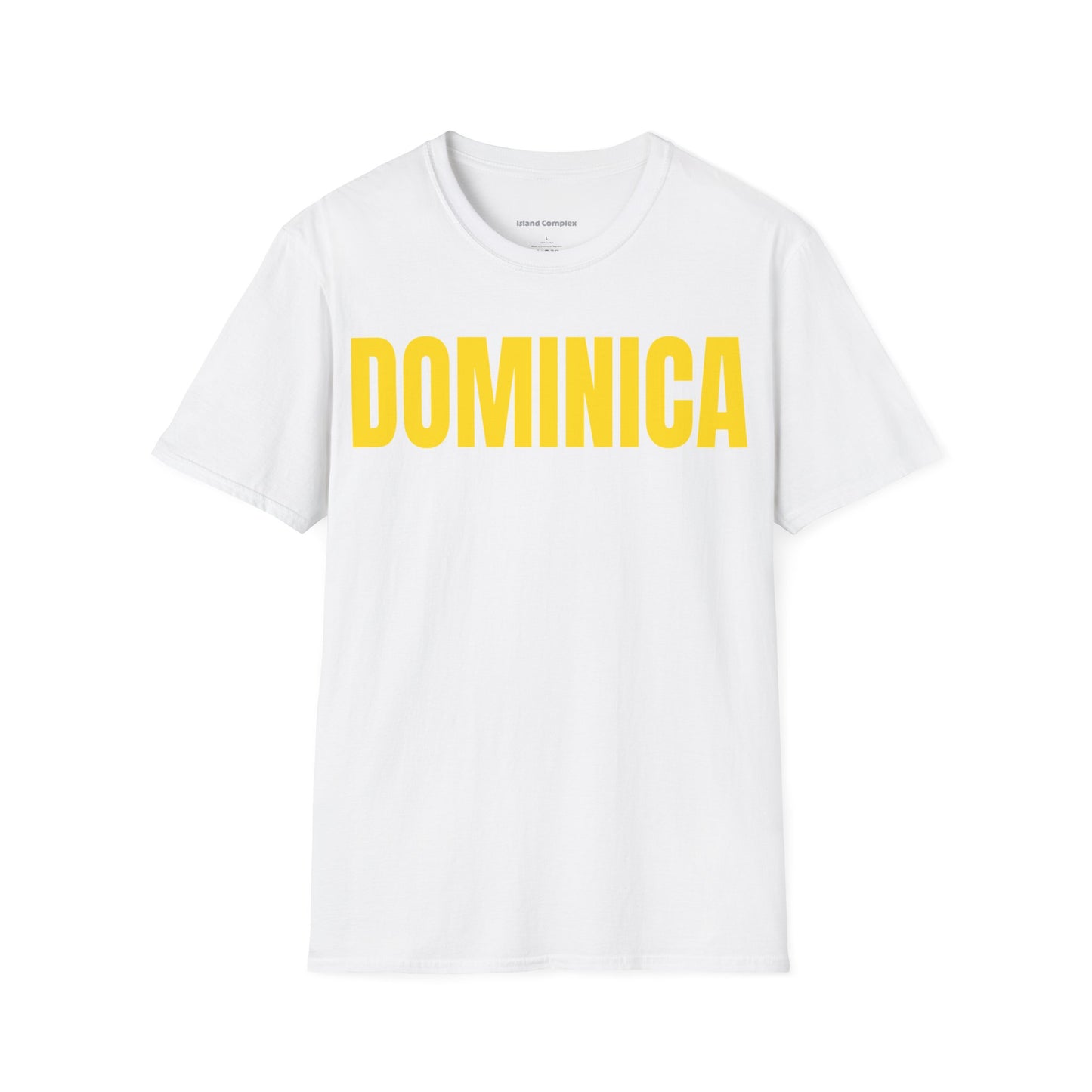 Dominica YELLOW TEXT Unisex T-Shirt