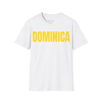 Dominica YELLOW TEXT Unisex T-Shirt