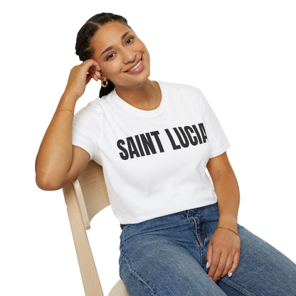 Saint Lucia BLACK TEXT Unisex T-Shirt