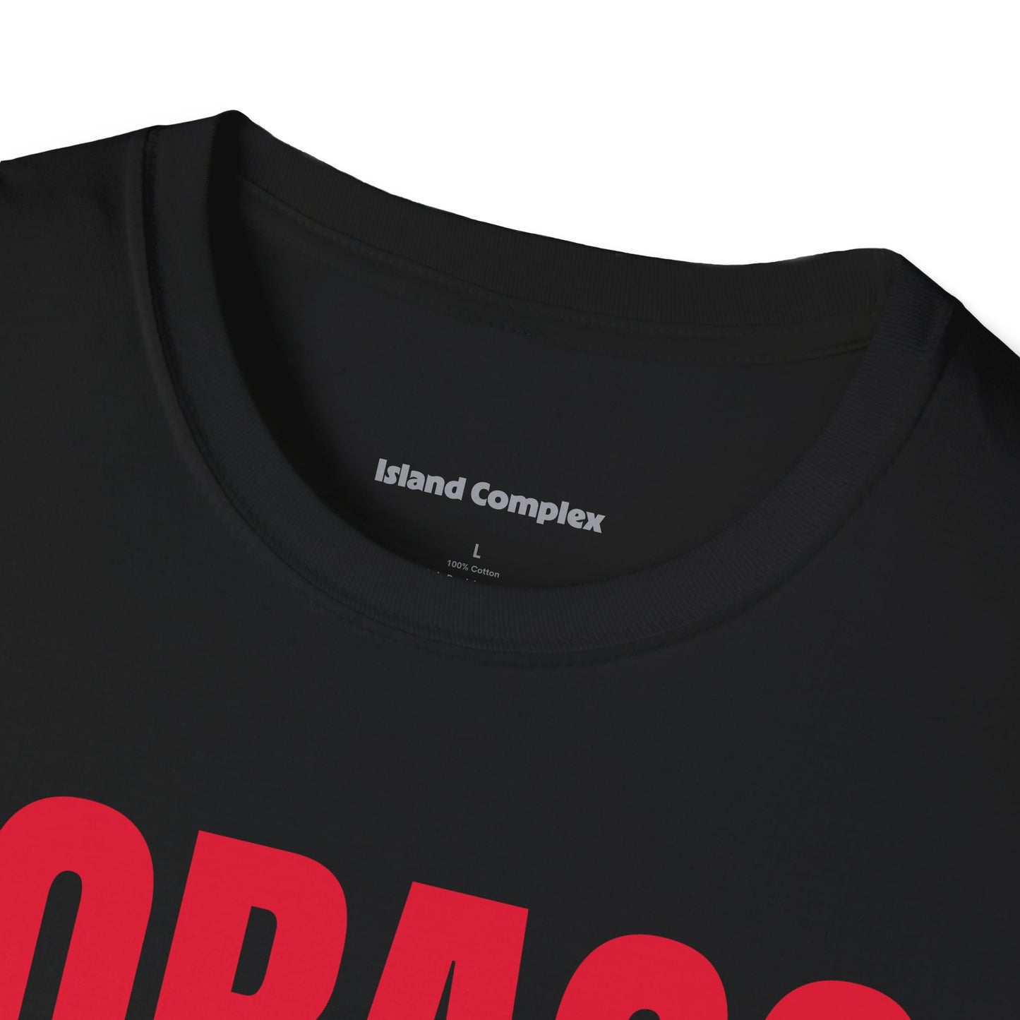 Tobago RED TEXT Unisex Softstyle T-Shirt