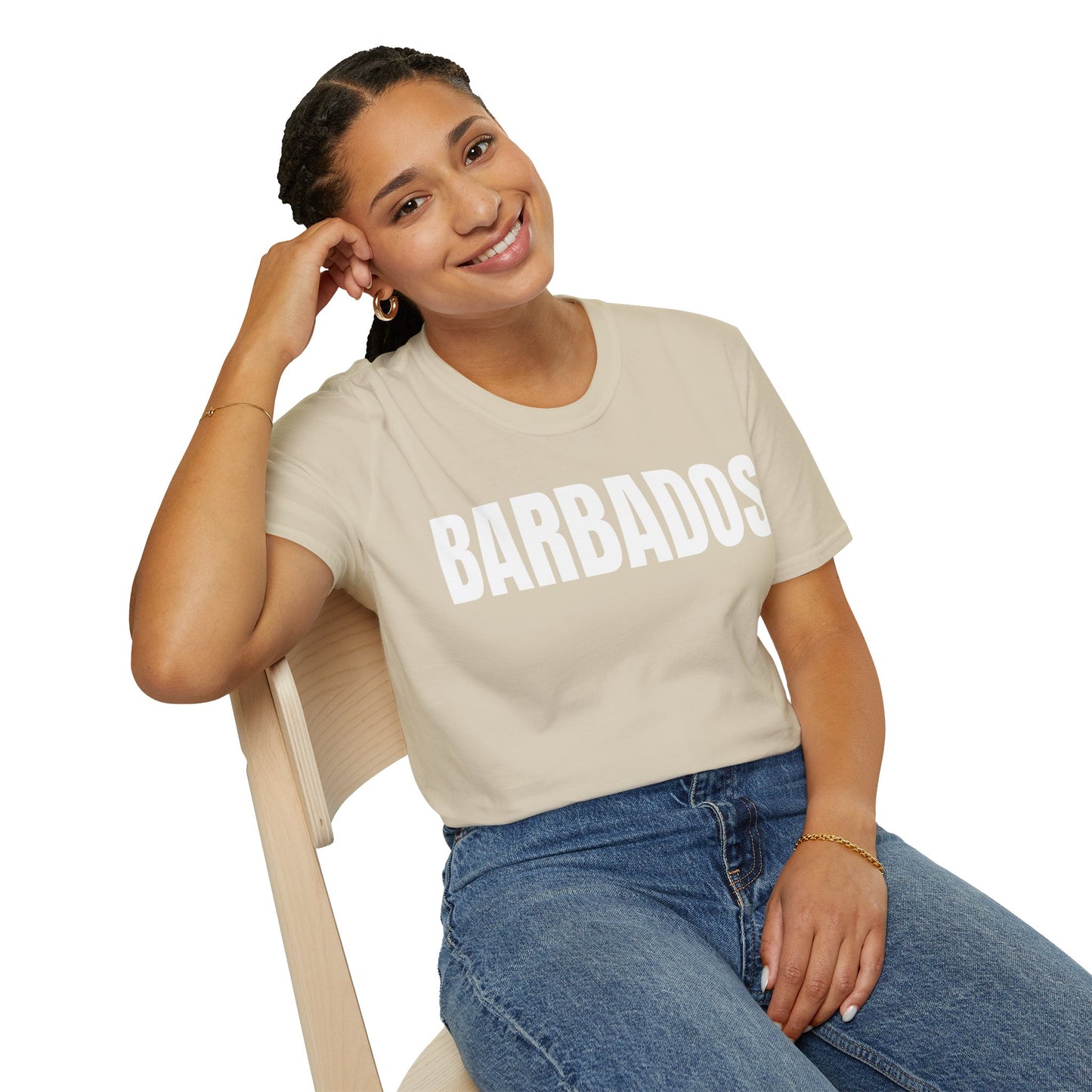 Barbados Motto Series WHITE TEXT Unisex T-Shirt