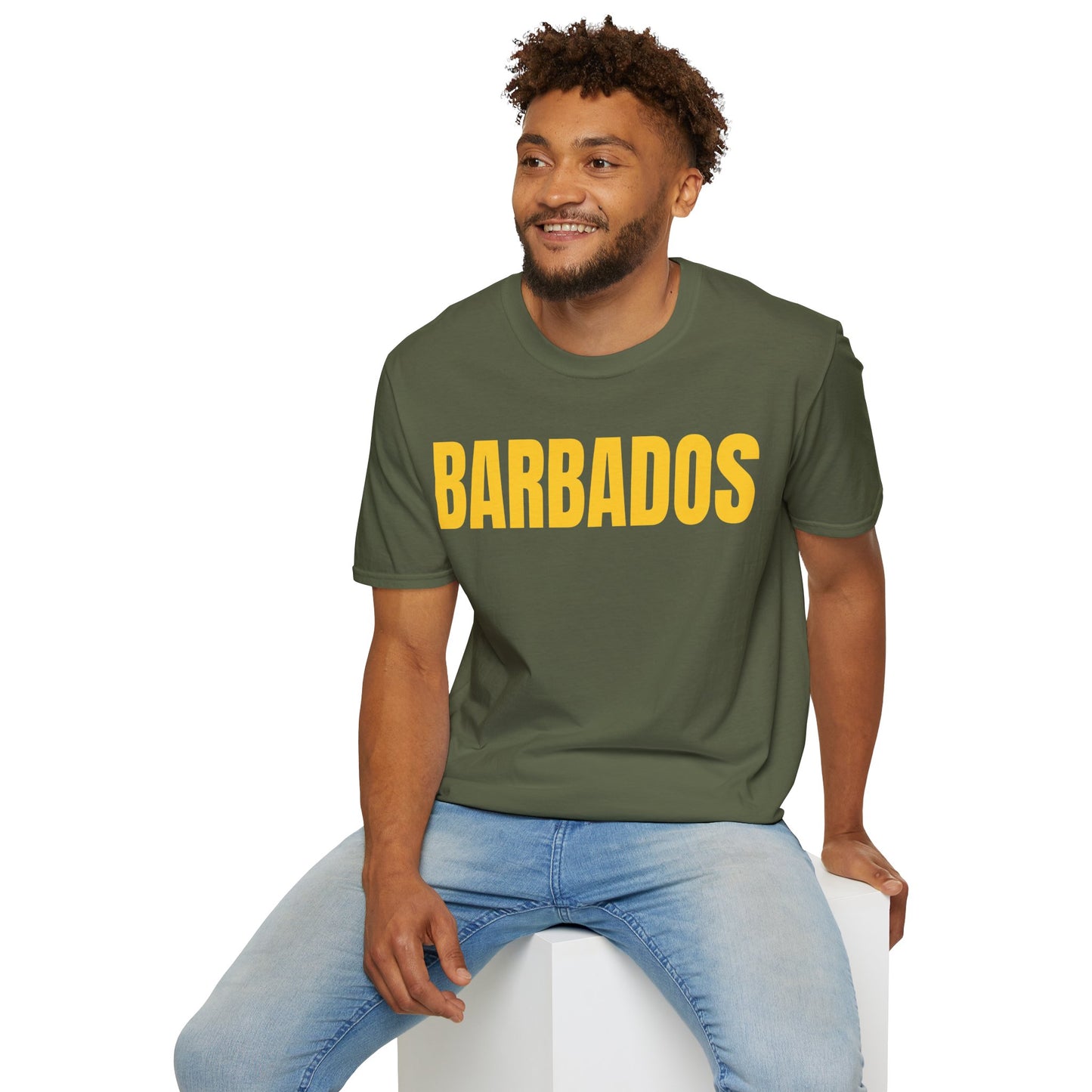 Barbados YELLOW TEXT Unisex T-Shirt