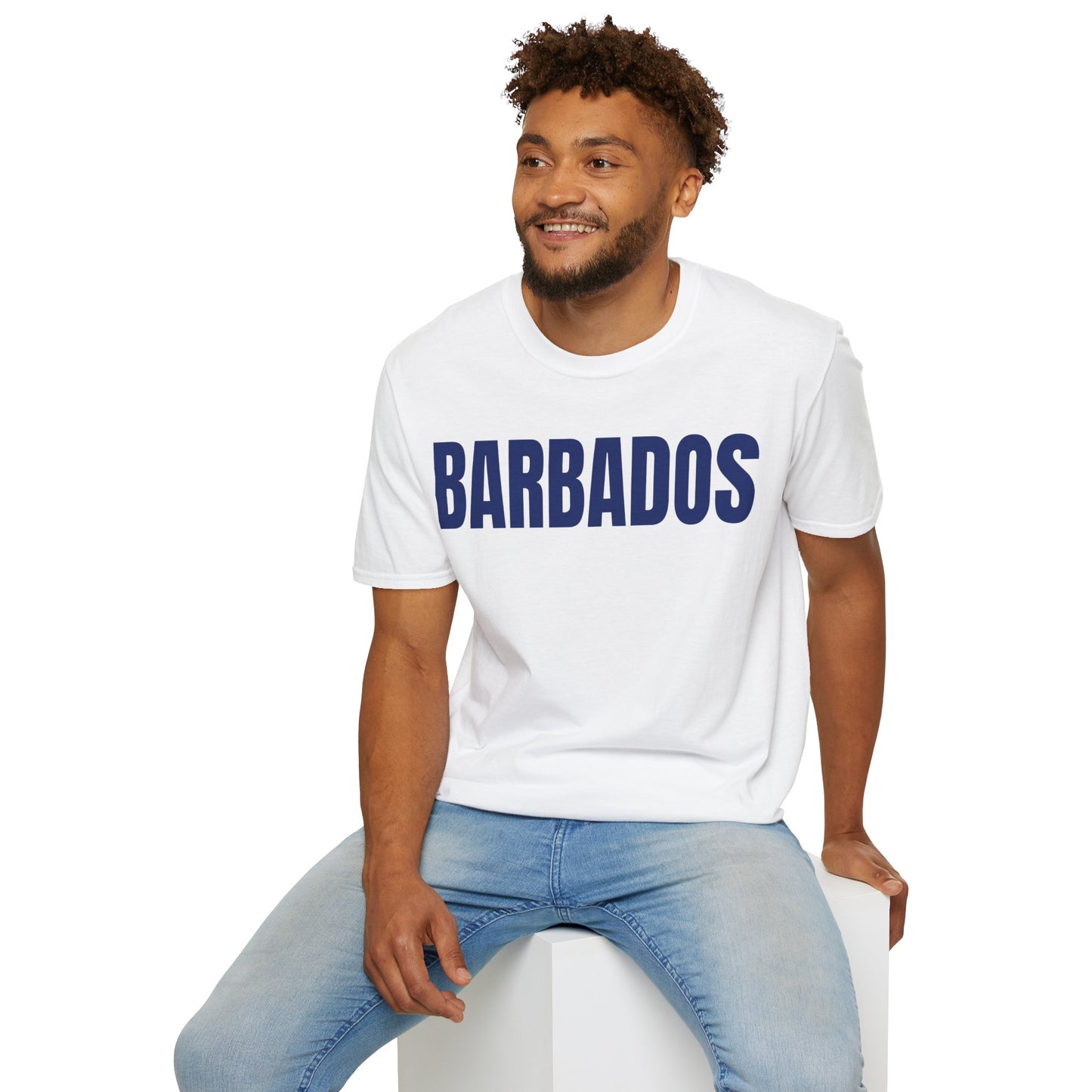 Barbados BLUE TEXT Unisex T-Shirt