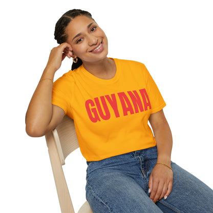 Guyana RED TEXT Unisex T-Shirt