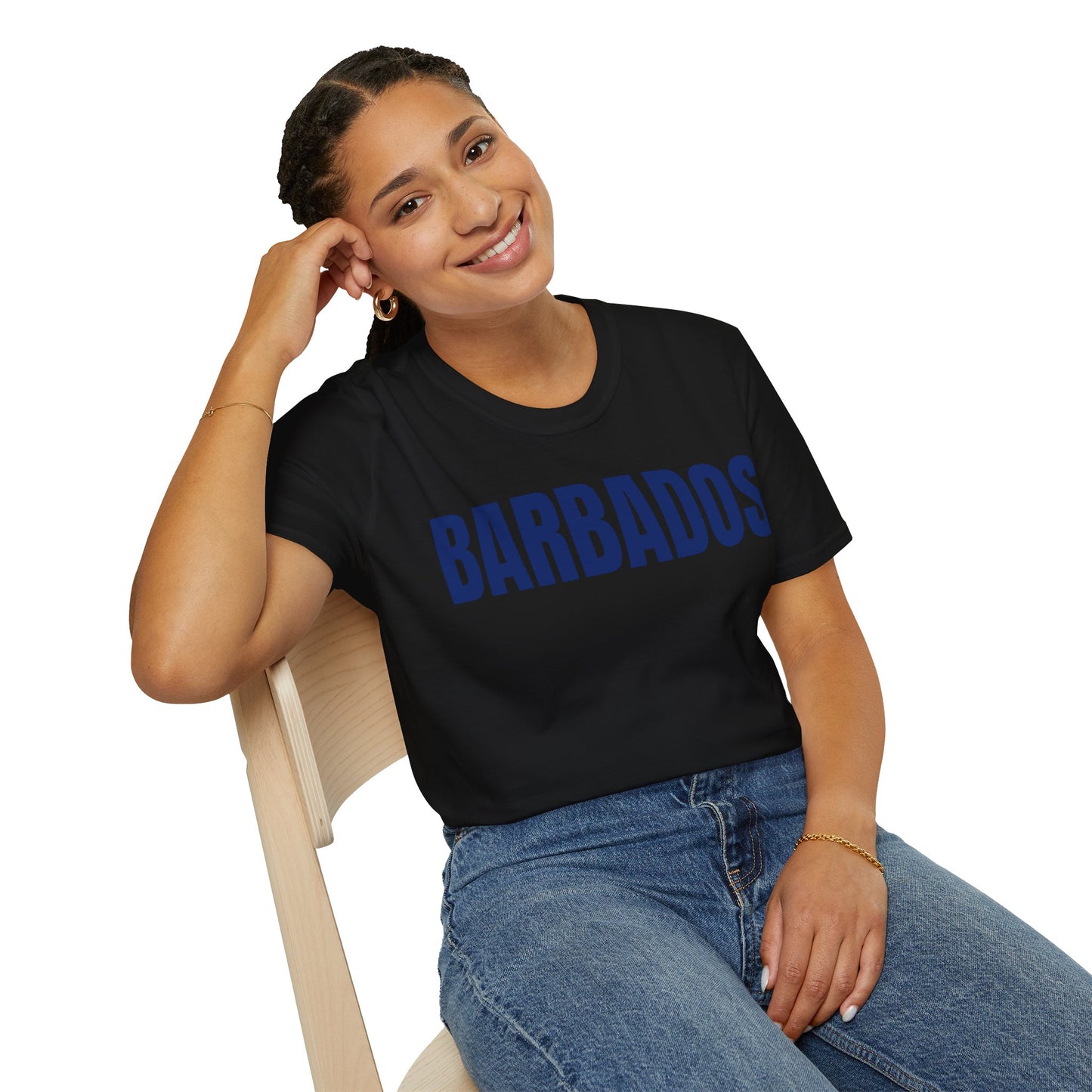 Barbados Motto Series BLUE TEXT Unisex T-Shirt