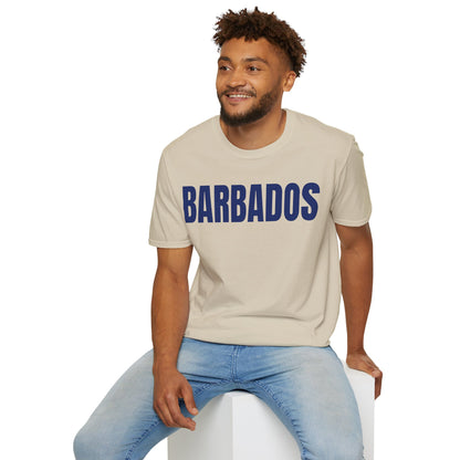 Barbados BLUE TEXT Unisex T-Shirt