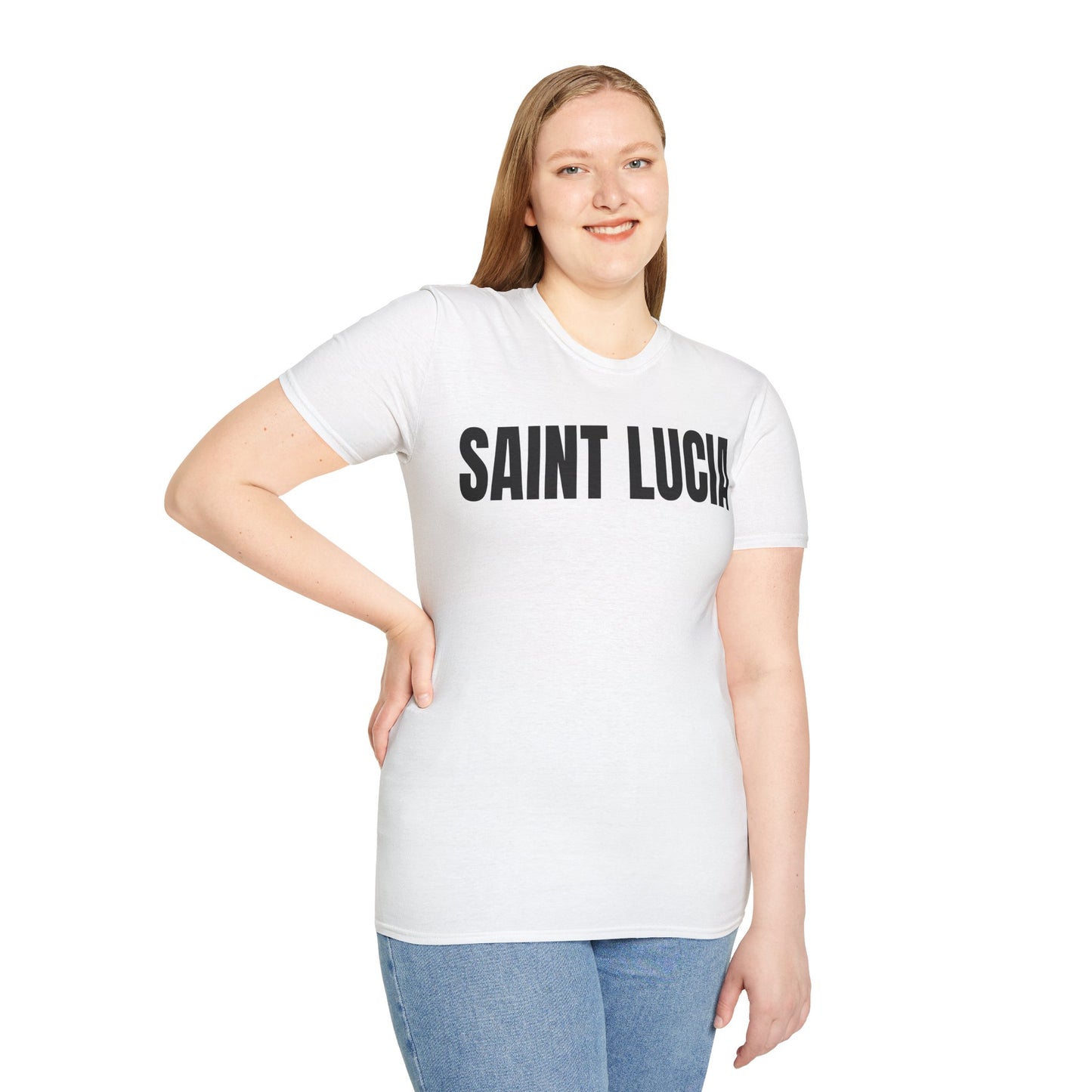 Saint Lucia BLACK TEXT Unisex T-Shirt