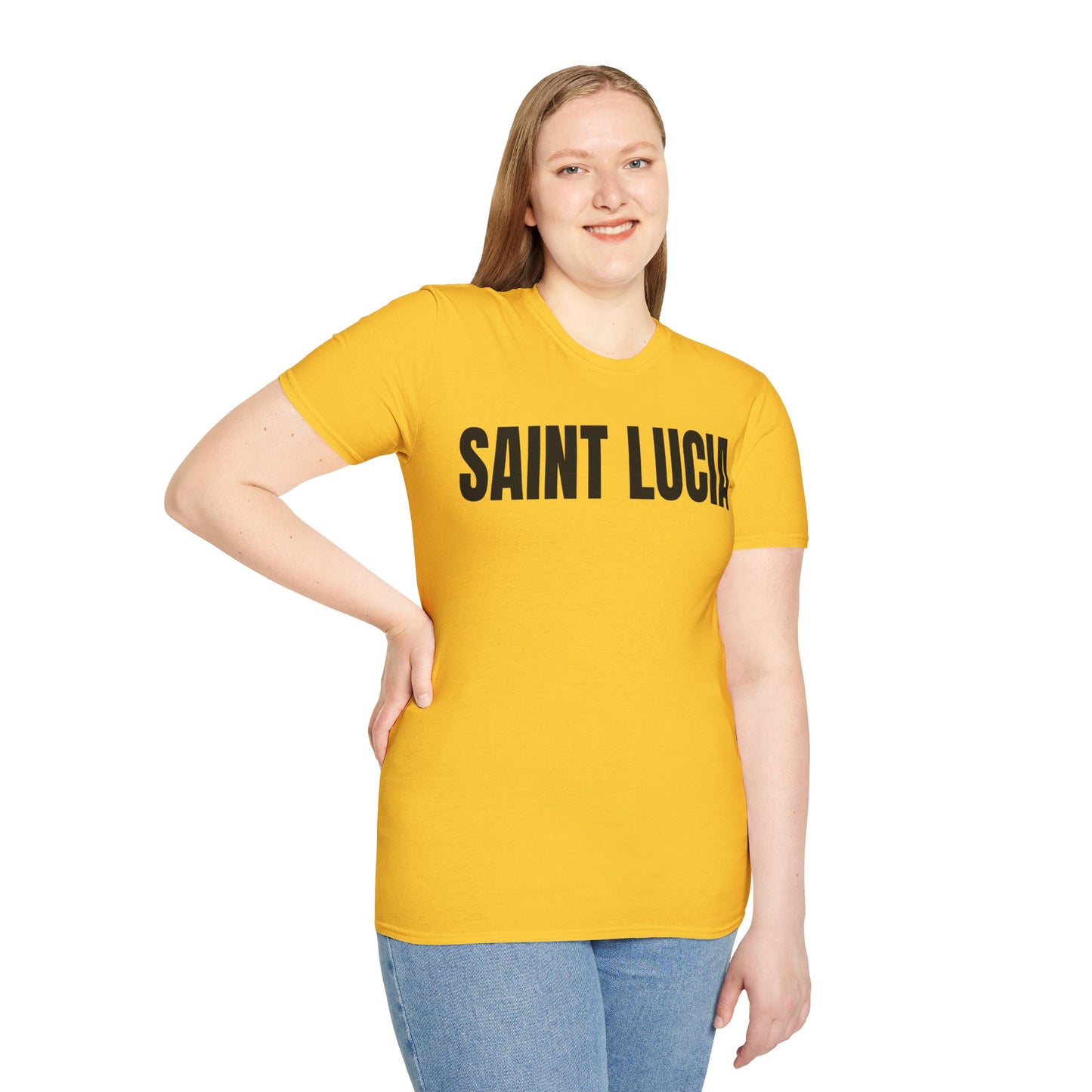 Saint Lucia BLACK TEXT Unisex T-Shirt