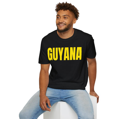 Guyana YELLOW TEXT Unisex T-Shirt