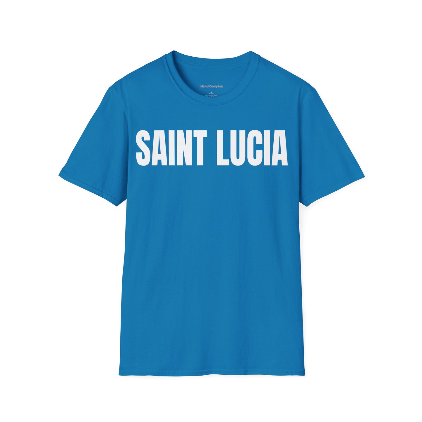 Saint Lucia Motto Series WHITE TEXT Unisex T-Shirt