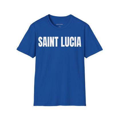 Saint Lucia WHITE TEXT Unisex T-Shirt