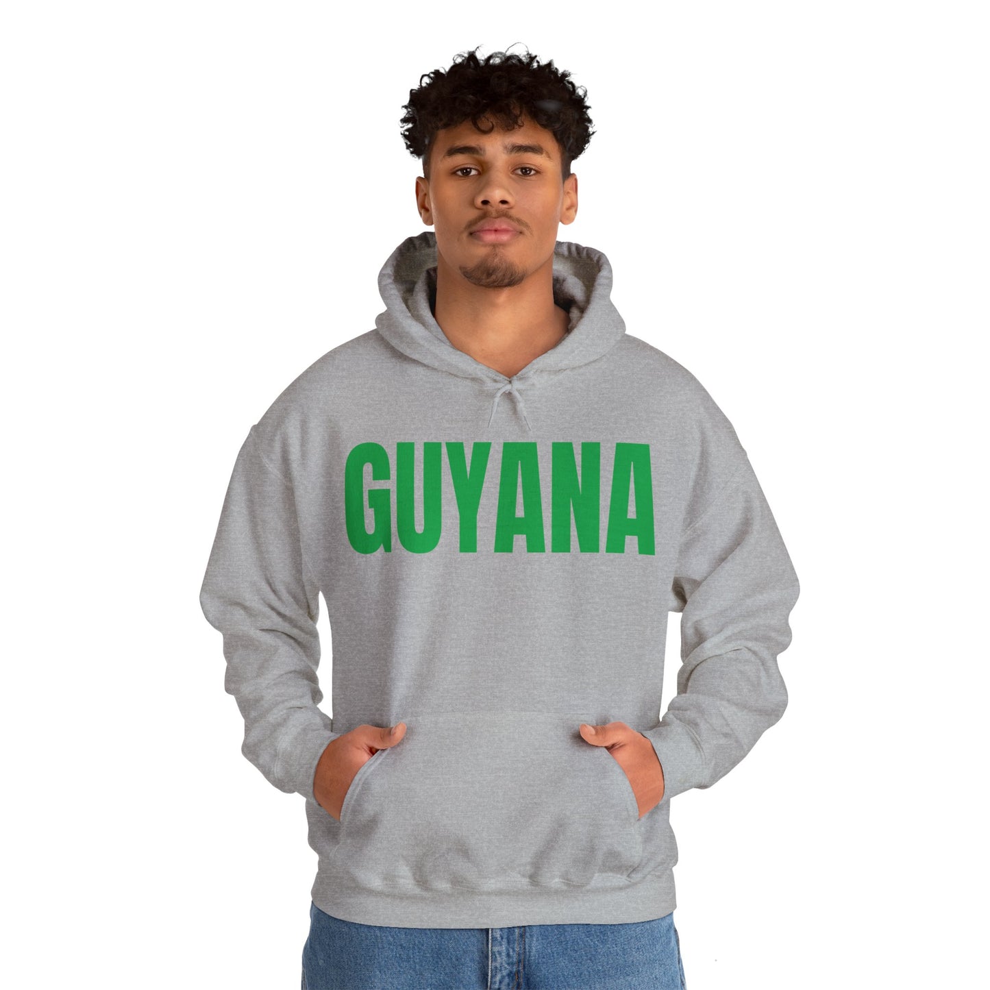 Guyana GREEN TEXT Unisex Heavy Blend™ Hooded Sweatshirt