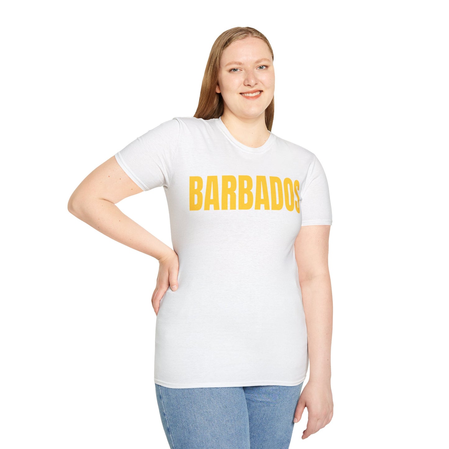 Barbados YELLOW TEXT Unisex T-Shirt