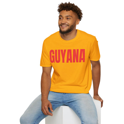 Guyana RED TEXT Unisex T-Shirt