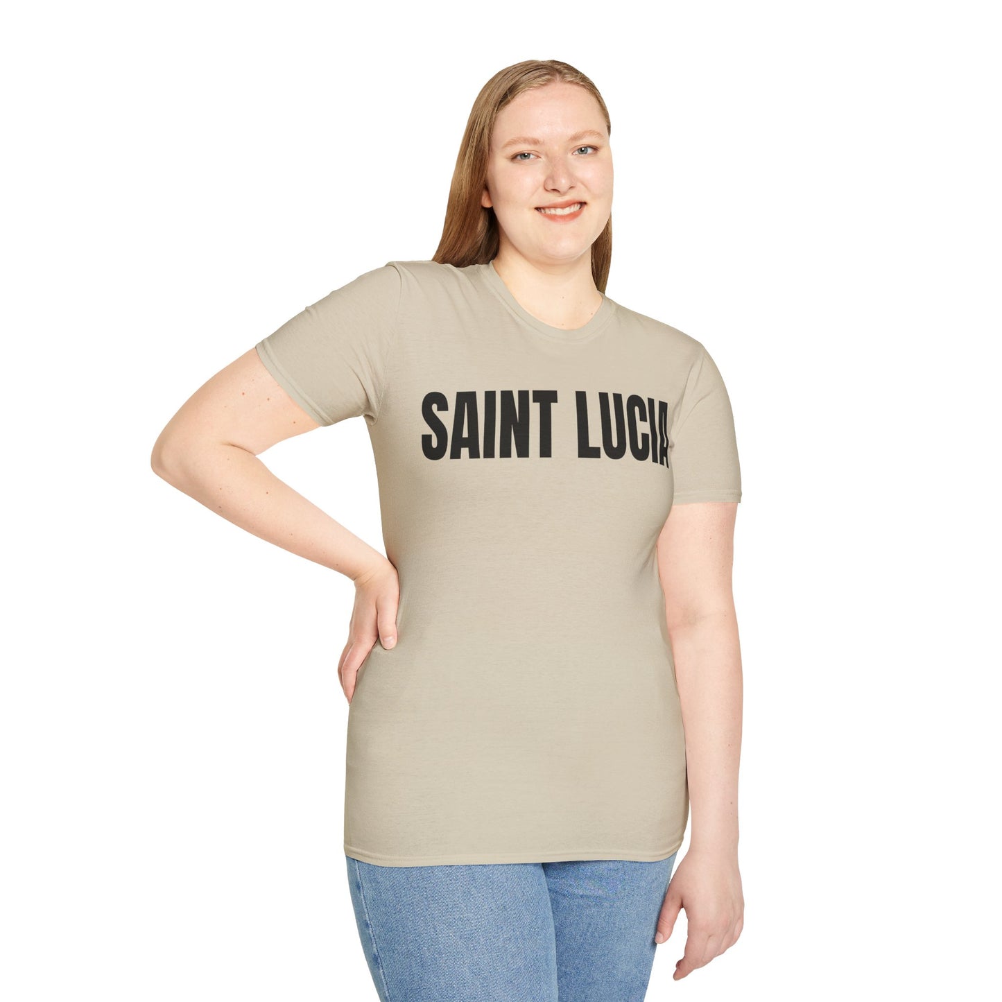 Saint Lucia Motto Series BLACK TEXT Unisex T-Shirt