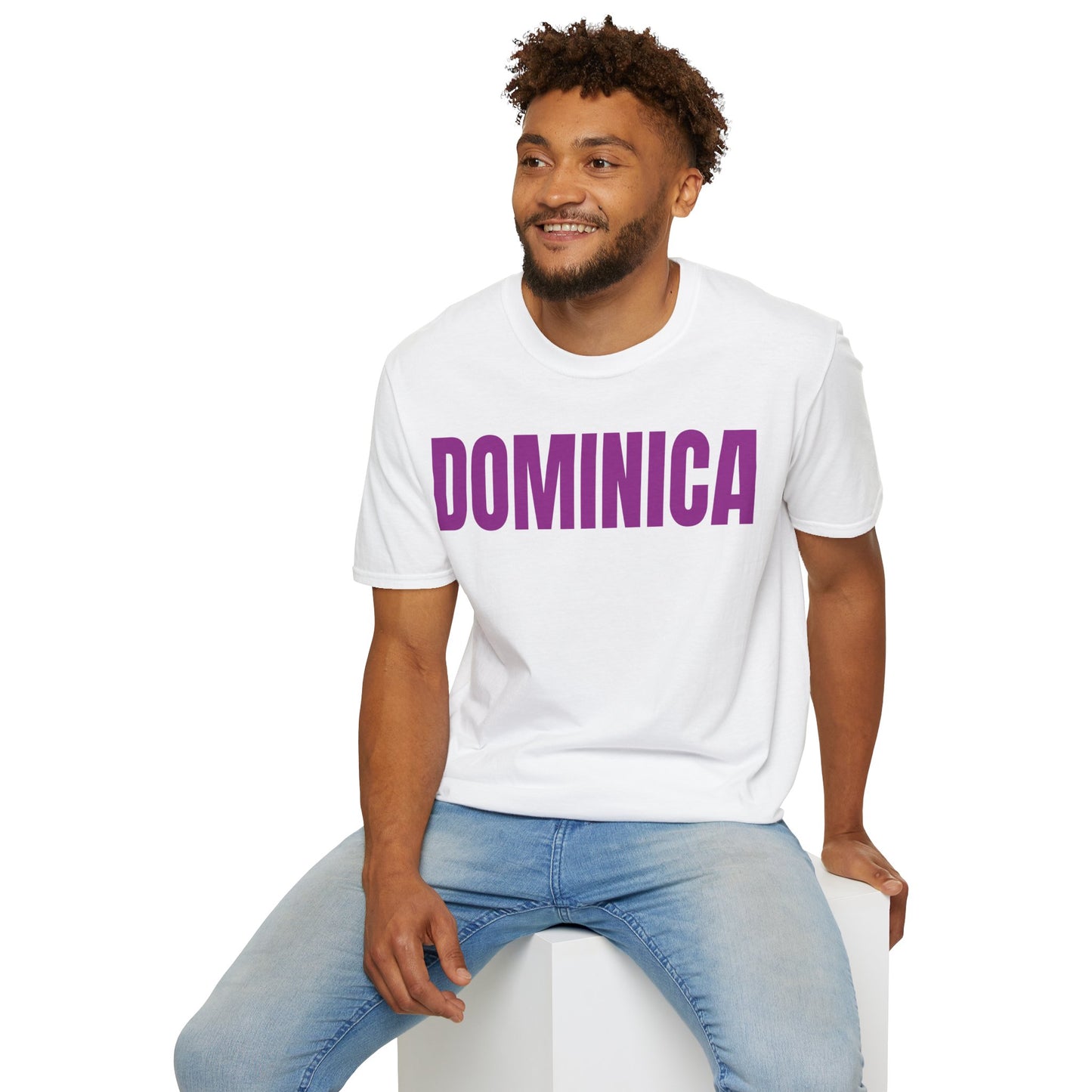 Dominica PURPLE TEXT Unisex T-Shirt