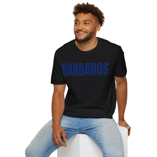 Barbados BLUE TEXT Unisex T-Shirt