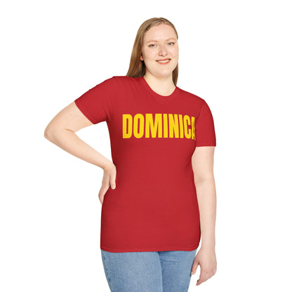 Dominica YELLOW TEXT Unisex T-Shirt