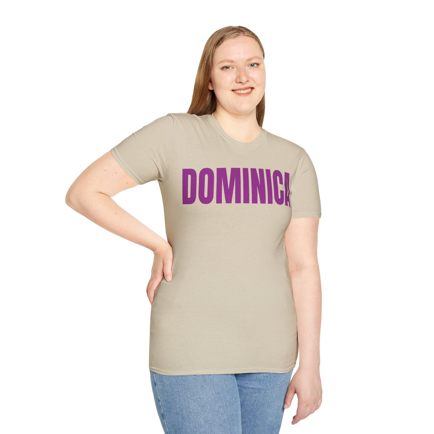 Dominica PURPLE TEXT Unisex T-Shirt