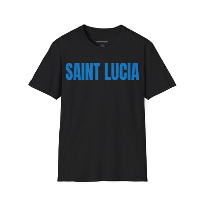 Saint Lucia Motto Series BLUE TEXT Unisex T-Shirt