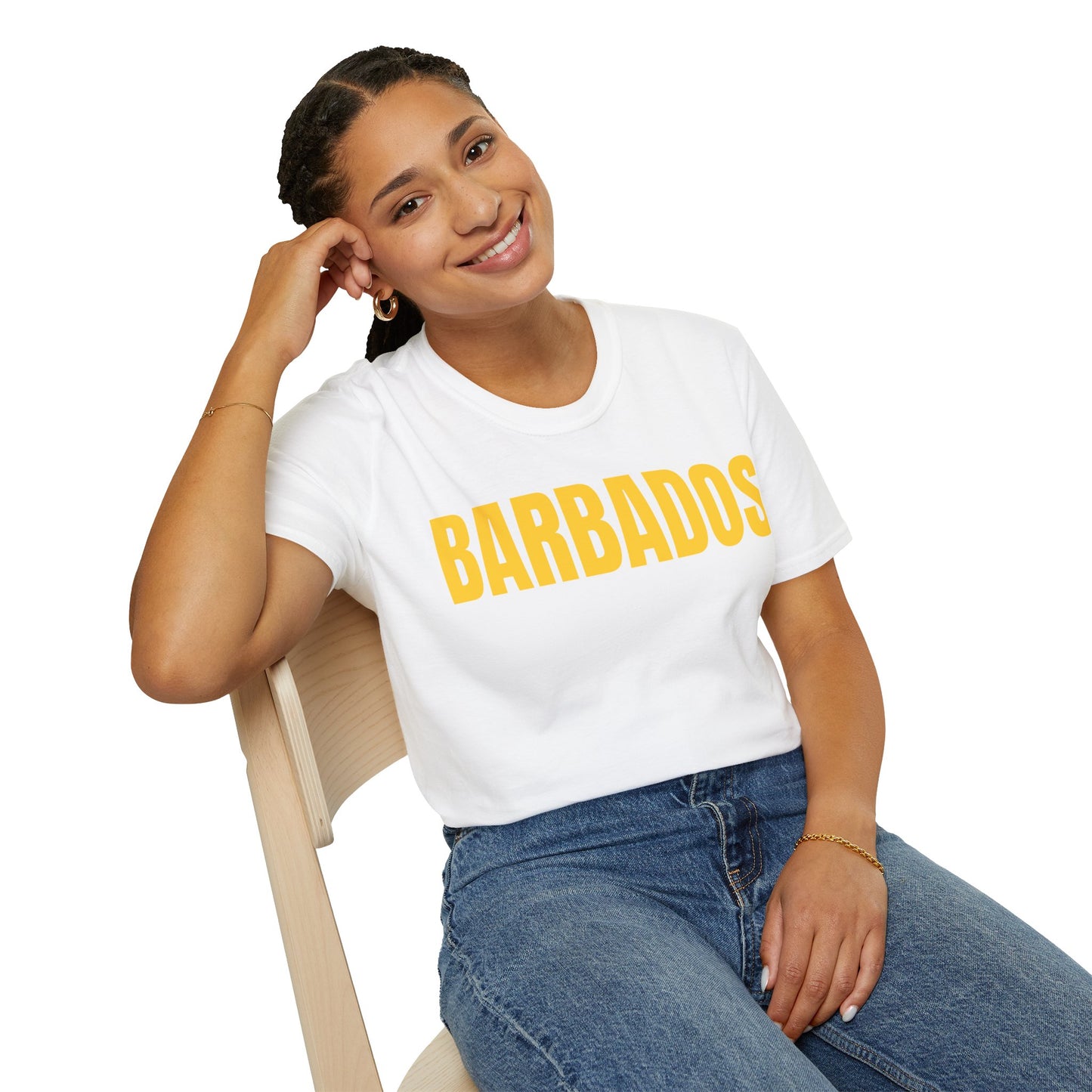 Barbados YELLOW TEXT Unisex T-Shirt