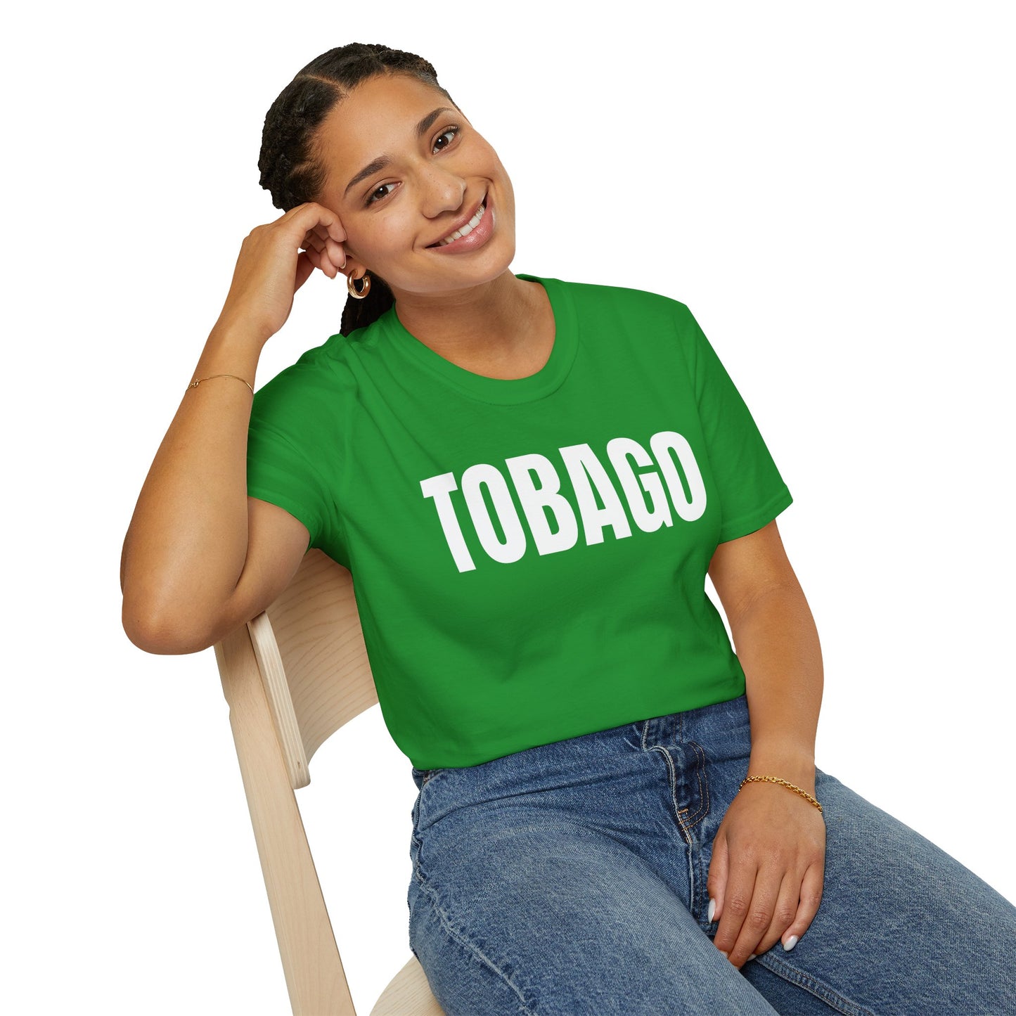 Tobago WHITE TEXT Unisex Softstyle T-Shirt