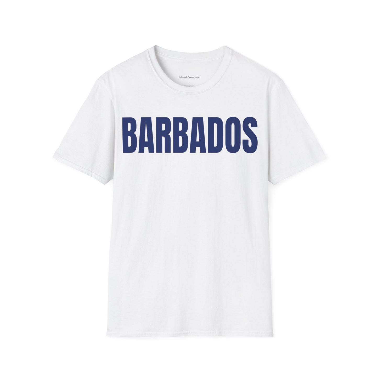 Barbados Motto Series BLUE TEXT Unisex T-Shirt