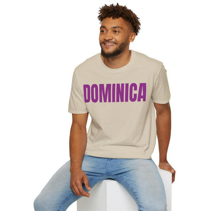 Dominica PURPLE TEXT Unisex T-Shirt