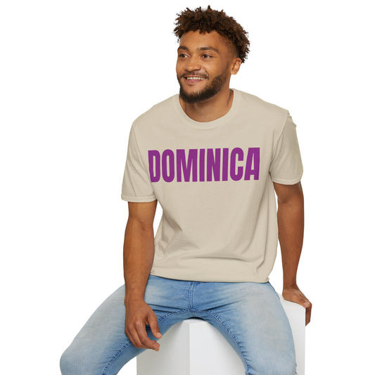 Dominica PURPLE TEXT Unisex T-Shirt