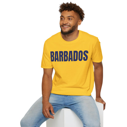 Barbados Motto Series BLUE TEXT Unisex T-Shirt