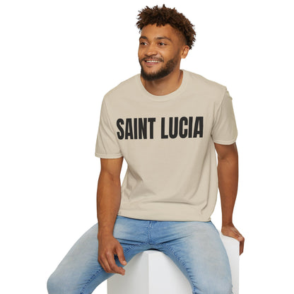 Saint Lucia BLACK TEXT Unisex T-Shirt