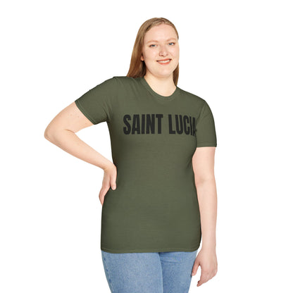 Saint Lucia BLACK TEXT Unisex T-Shirt