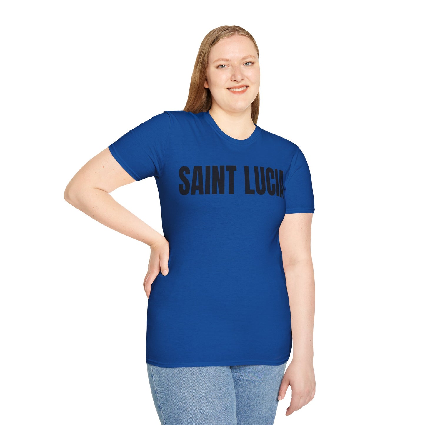 Saint Lucia BLACK TEXT Unisex T-Shirt