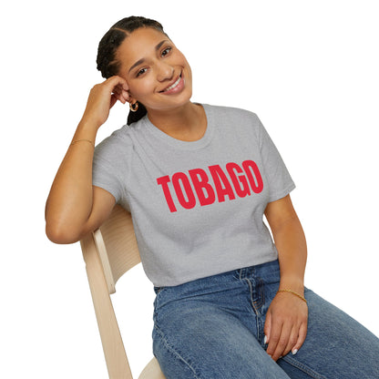 Tobago RED TEXT Unisex Softstyle T-Shirt