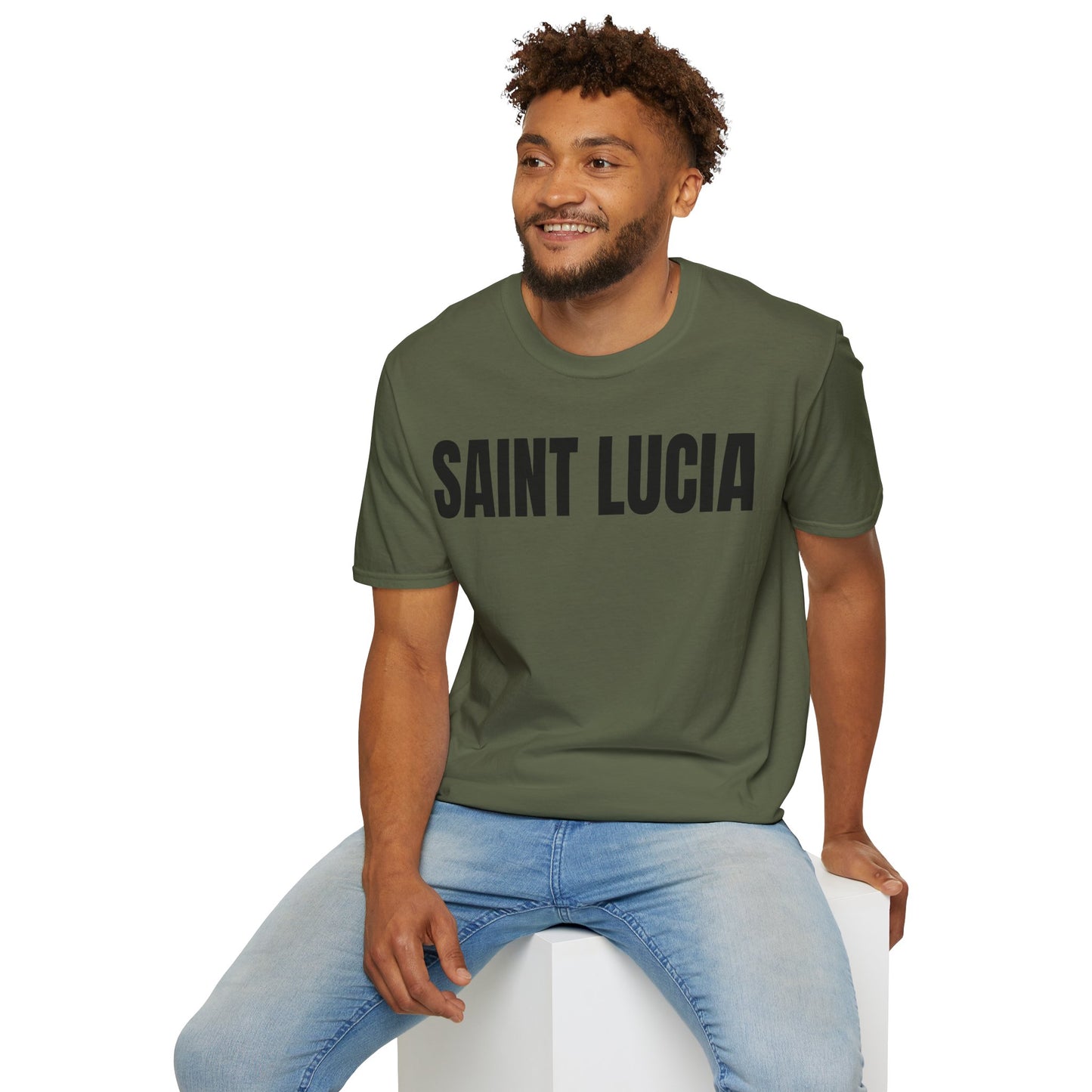 Saint Lucia Motto Series BLACK TEXT Unisex T-Shirt