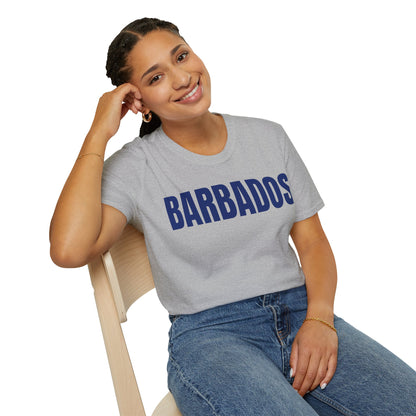 Barbados Motto Series BLUE TEXT Unisex T-Shirt