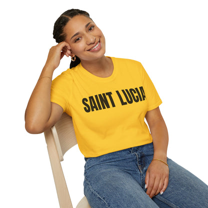 Saint Lucia BLACK TEXT Unisex T-Shirt