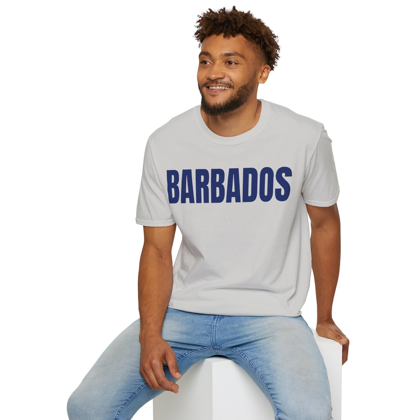 Barbados BLUE TEXT Unisex T-Shirt