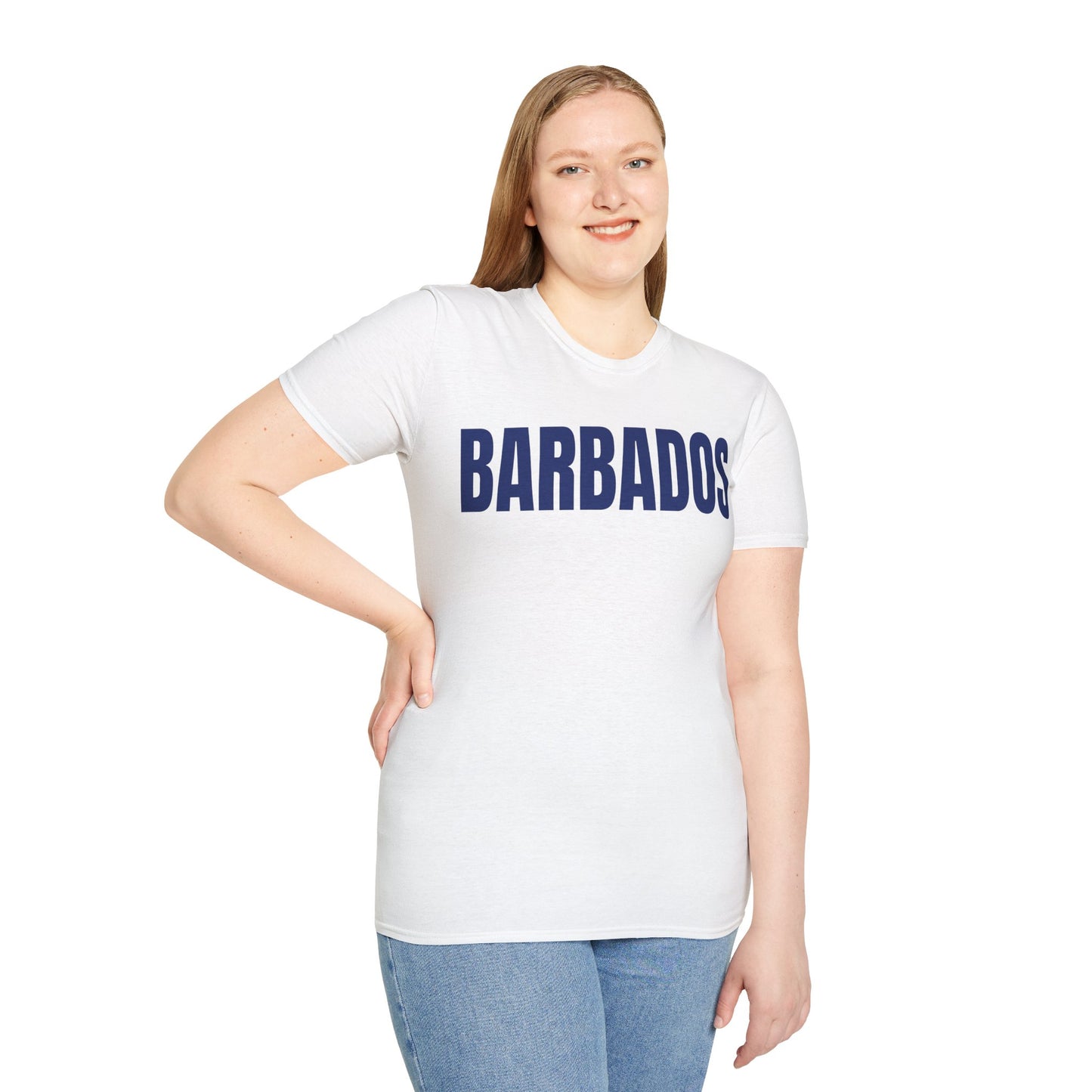 Barbados BLUE TEXT Unisex T-Shirt